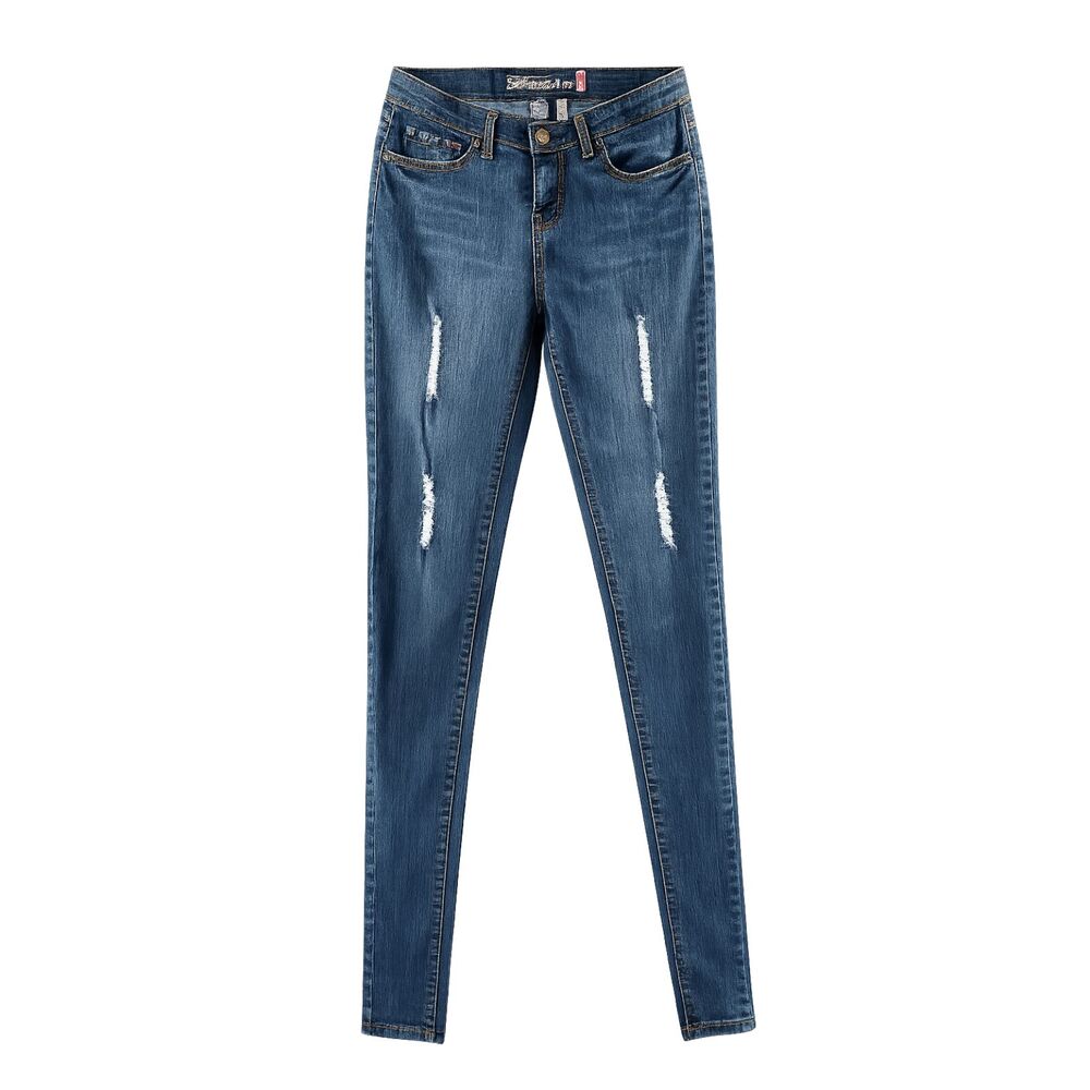 Rich Cow Jeans Women's 28x30 Skinny Distressed Embroidered Bling Pocket Y2K - Picture 2 of 11